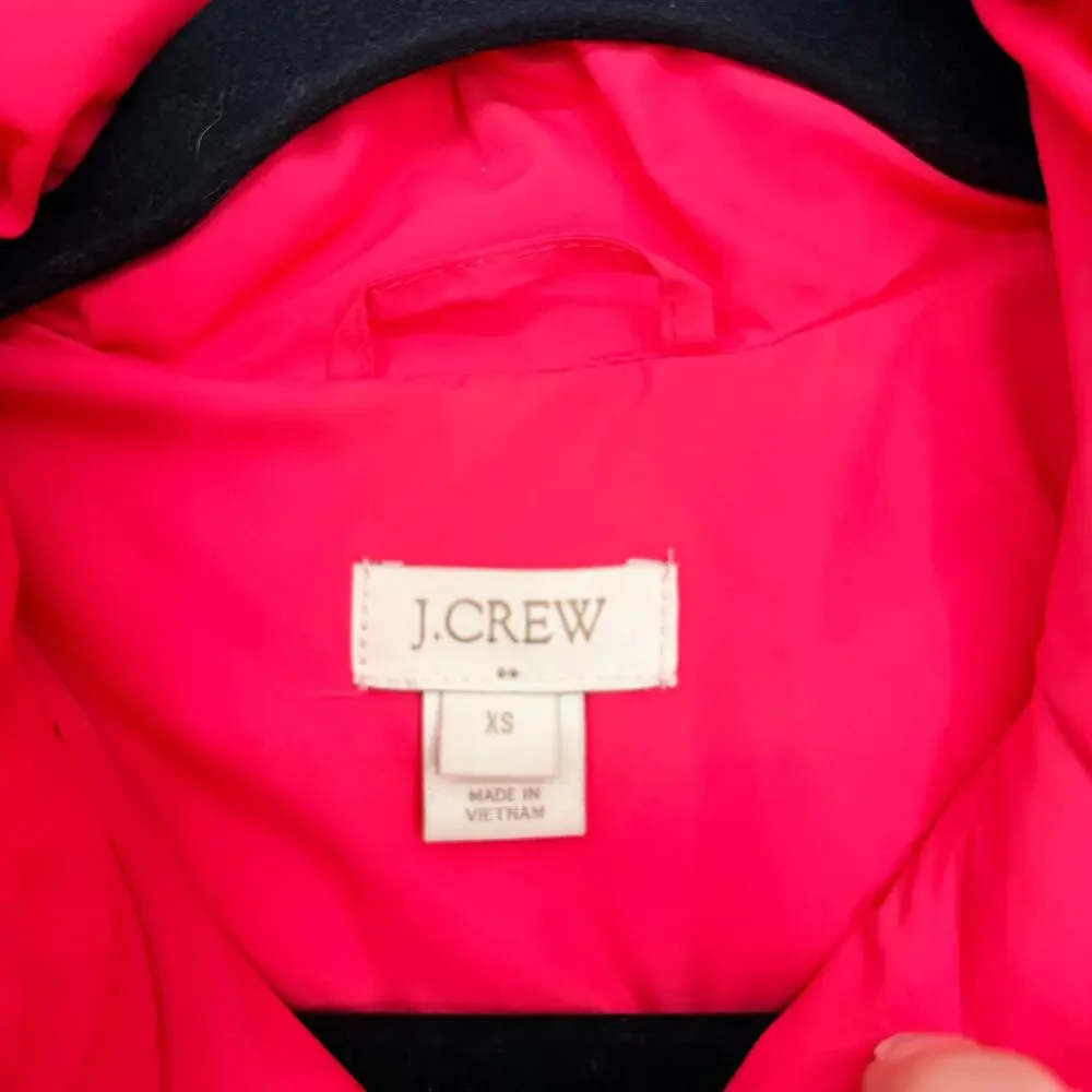 J.Crew Excursion Hibiscus Pink Down Quilted Zip Front Puffer Vest Womens XS